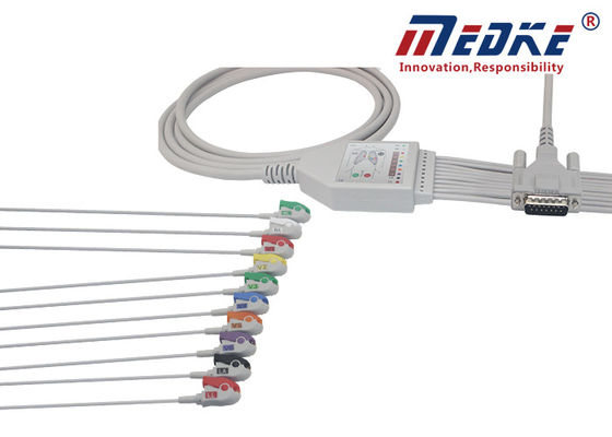 Gold Plated Non Detachable 2.2M Schiller Cs200 Ecg Lead Wires