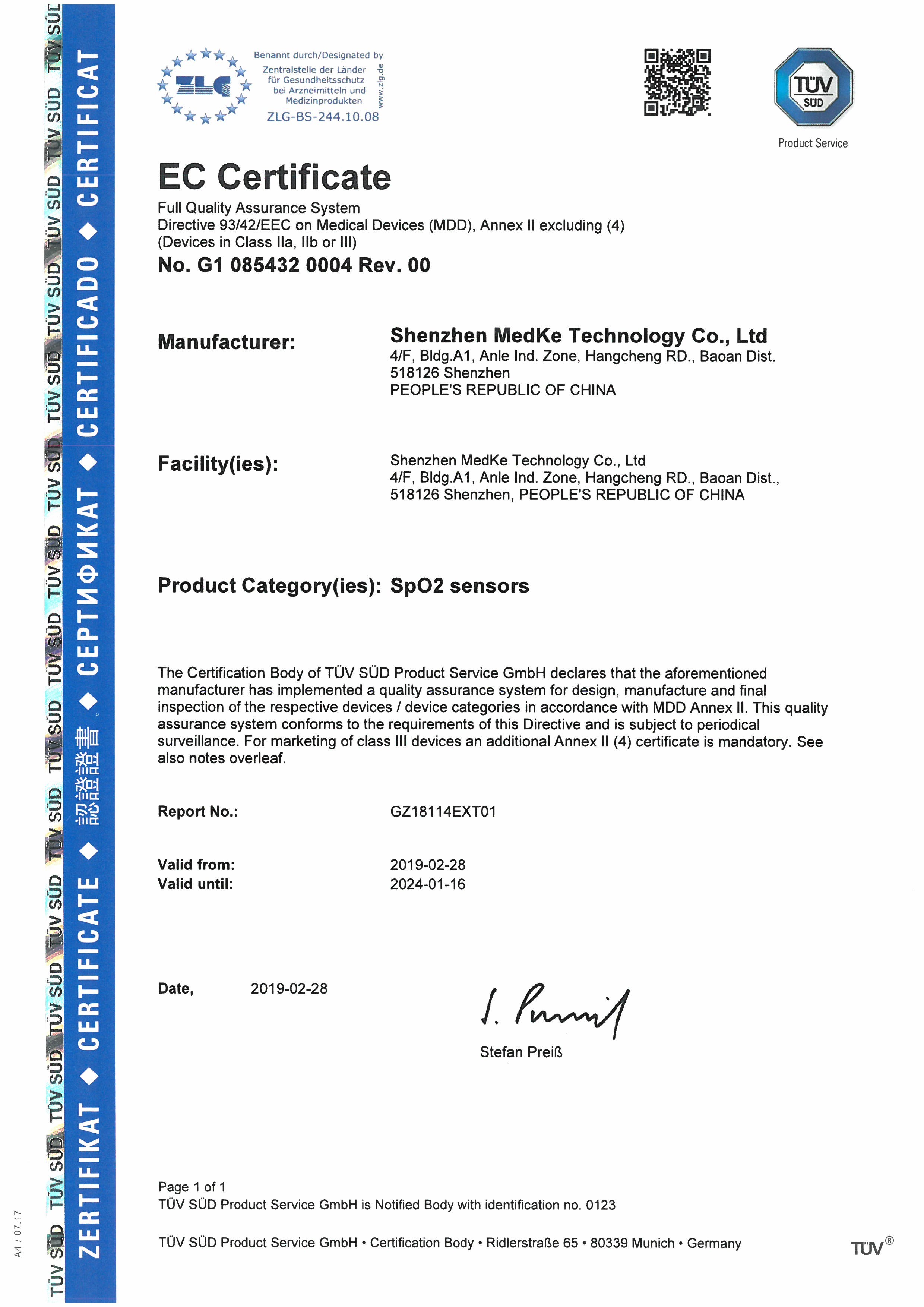 China Shenzhen Medke Technology Co., Ltd. Certificaten